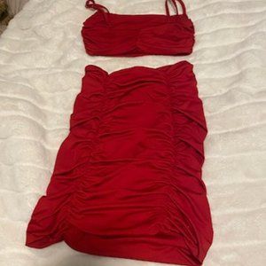 Red Two Piece Dress